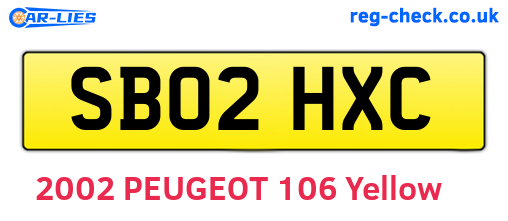 SB02HXC are the vehicle registration plates.