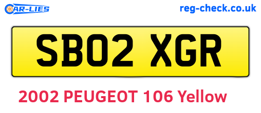 SB02XGR are the vehicle registration plates.