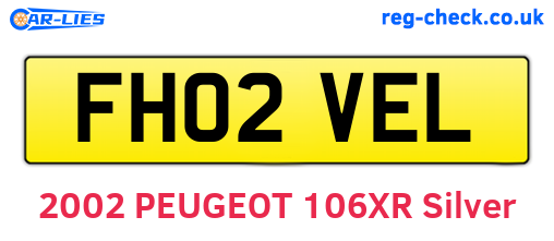 FH02VEL are the vehicle registration plates.