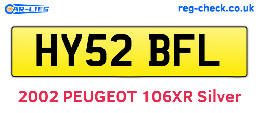 HY52BFL are the vehicle registration plates.