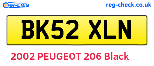 BK52XLN are the vehicle registration plates.