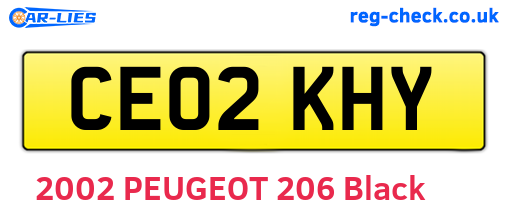 CE02KHY are the vehicle registration plates.