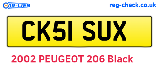 CK51SUX are the vehicle registration plates.