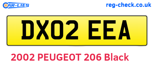 DX02EEA are the vehicle registration plates.