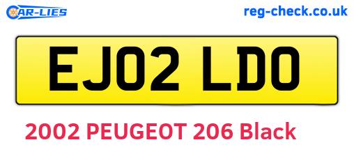 EJ02LDO are the vehicle registration plates.
