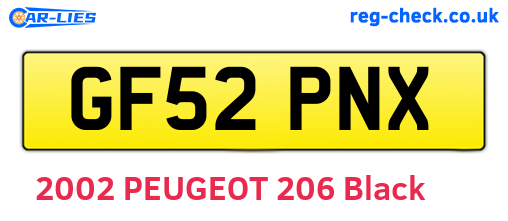 GF52PNX are the vehicle registration plates.