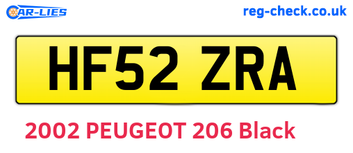 HF52ZRA are the vehicle registration plates.