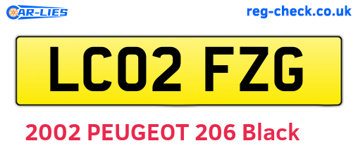 LC02FZG are the vehicle registration plates.