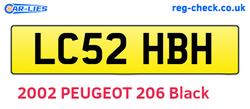 LC52HBH are the vehicle registration plates.