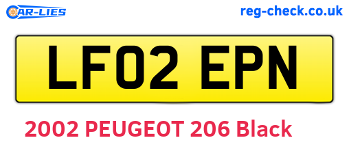 LF02EPN are the vehicle registration plates.