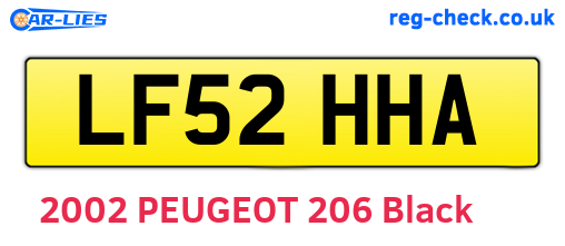 LF52HHA are the vehicle registration plates.