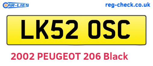 LK52OSC are the vehicle registration plates.