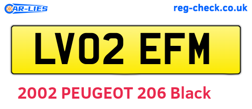 LV02EFM are the vehicle registration plates.