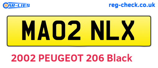 MA02NLX are the vehicle registration plates.