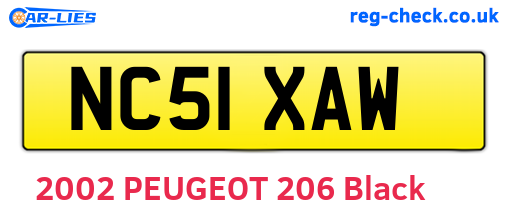 NC51XAW are the vehicle registration plates.