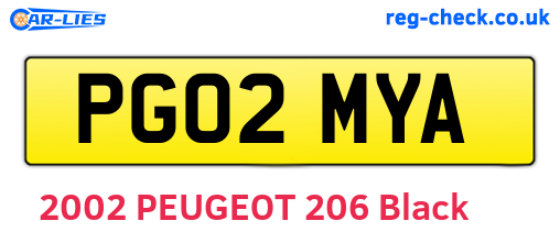 PG02MYA are the vehicle registration plates.