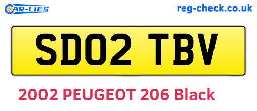 SD02TBV are the vehicle registration plates.