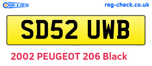 SD52UWB are the vehicle registration plates.