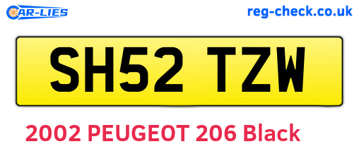 SH52TZW are the vehicle registration plates.