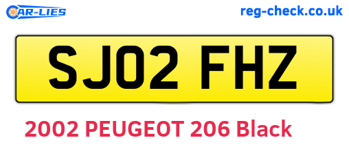 SJ02FHZ are the vehicle registration plates.