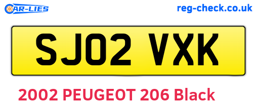 SJ02VXK are the vehicle registration plates.