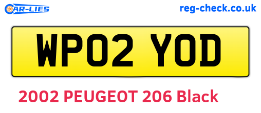 WP02YOD are the vehicle registration plates.