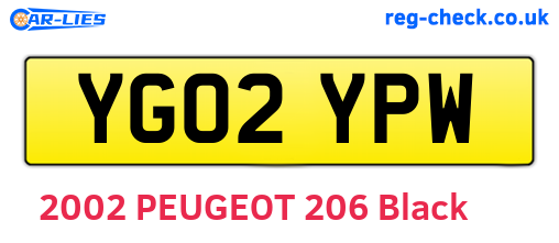 YG02YPW are the vehicle registration plates.