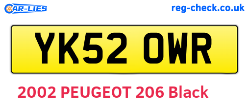 YK52OWR are the vehicle registration plates.