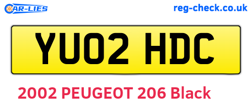 YU02HDC are the vehicle registration plates.