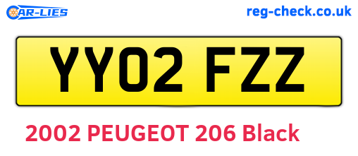 YY02FZZ are the vehicle registration plates.