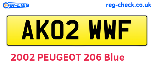 AK02WWF are the vehicle registration plates.