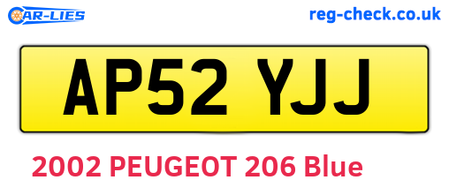 AP52YJJ are the vehicle registration plates.