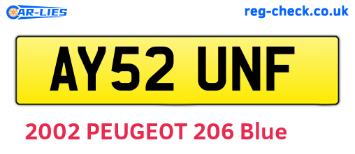 AY52UNF are the vehicle registration plates.