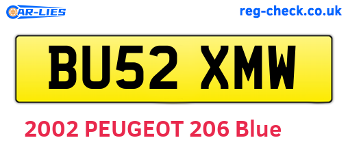 BU52XMW are the vehicle registration plates.