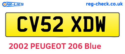 CV52XDW are the vehicle registration plates.