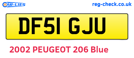 DF51GJU are the vehicle registration plates.