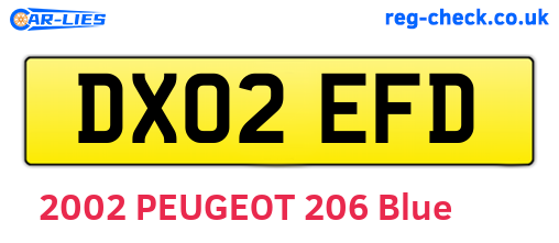 DX02EFD are the vehicle registration plates.