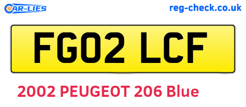 FG02LCF are the vehicle registration plates.