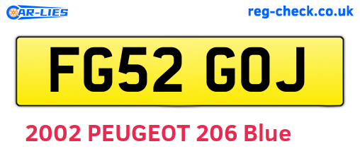 FG52GOJ are the vehicle registration plates.