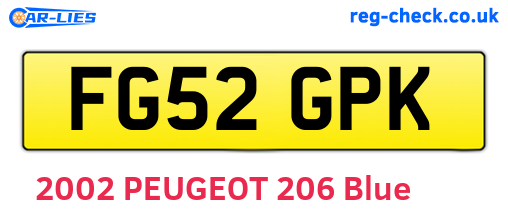 FG52GPK are the vehicle registration plates.