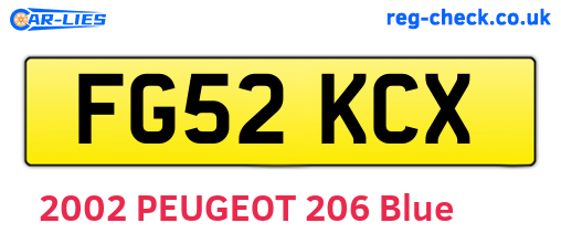 FG52KCX are the vehicle registration plates.