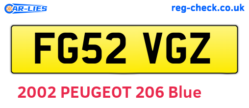 FG52VGZ are the vehicle registration plates.