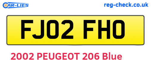 FJ02FHO are the vehicle registration plates.