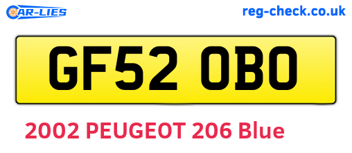 GF52OBO are the vehicle registration plates.