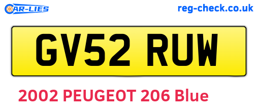 GV52RUW are the vehicle registration plates.