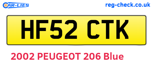 HF52CTK are the vehicle registration plates.