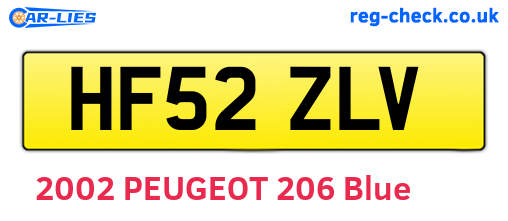 HF52ZLV are the vehicle registration plates.