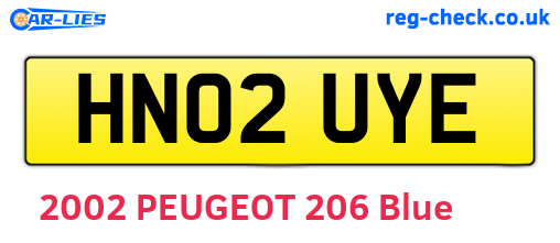 HN02UYE are the vehicle registration plates.