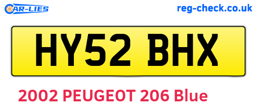 HY52BHX are the vehicle registration plates.