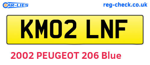 KM02LNF are the vehicle registration plates.